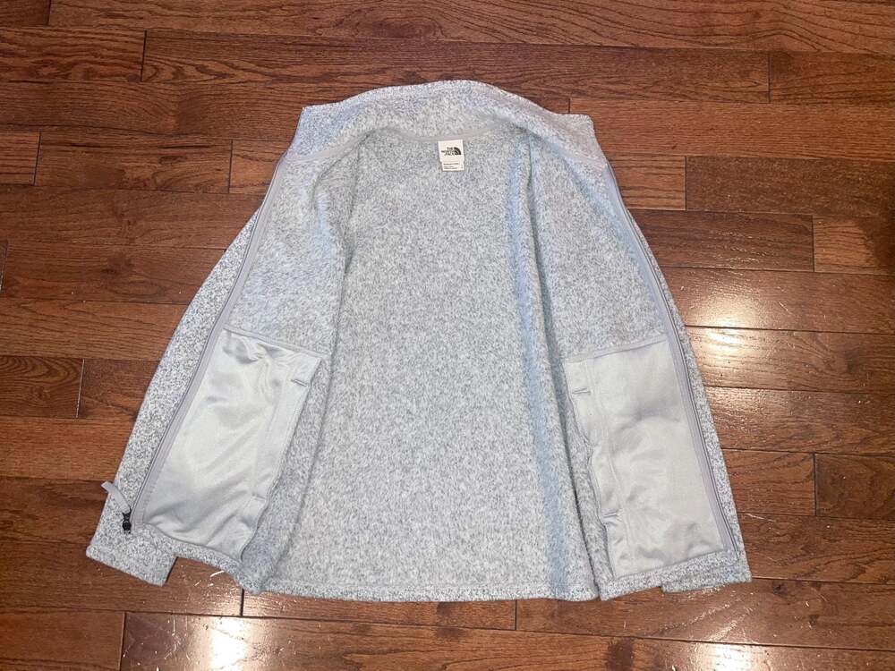 The North Face Full Zip Fleece Jacket Women’s L Gray Heather Cozy Gorpcore - Picture 7 of 9